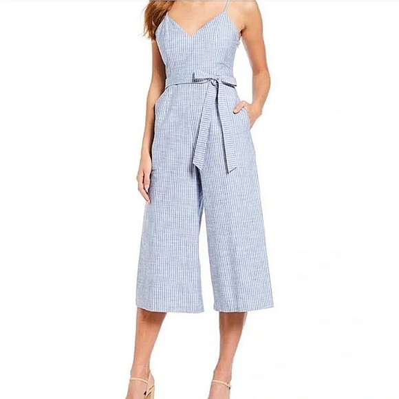 Gianni Bini Pants - Gianni Bini blue striped jumpsuit